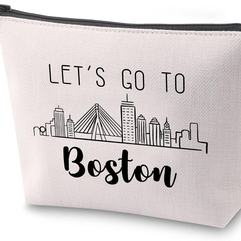 Boston Skyline Cosmetic Bag Sister Bestie Trip Travel Case Colorado Road Trip Gi
